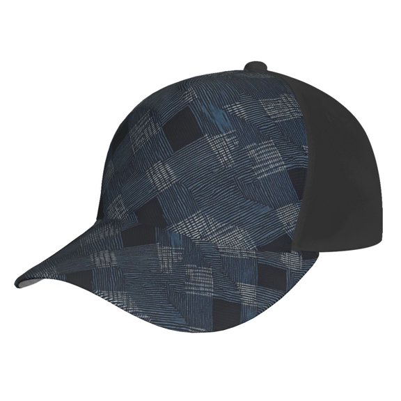 Curved Design Along The Top Of The Baseball Cap Reinforced Adjustable Breasted Four Seasons Available Argyle Plaid Darkslateblue_1