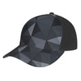 thumbnail image 1 of Curved Design Along The Top Of The Baseball Cap Reinforced Adjustable Breasted Four Seasons Available Dark Gray Geometric Patterns_1 (1), 1 of 8