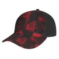 thumbnail image 1 of Curved Design Along The Top Of The Baseball Cap Reinforced Adjustable Breasted Four Seasons Available Darkred Geometric Patterns_2, 1 of 8