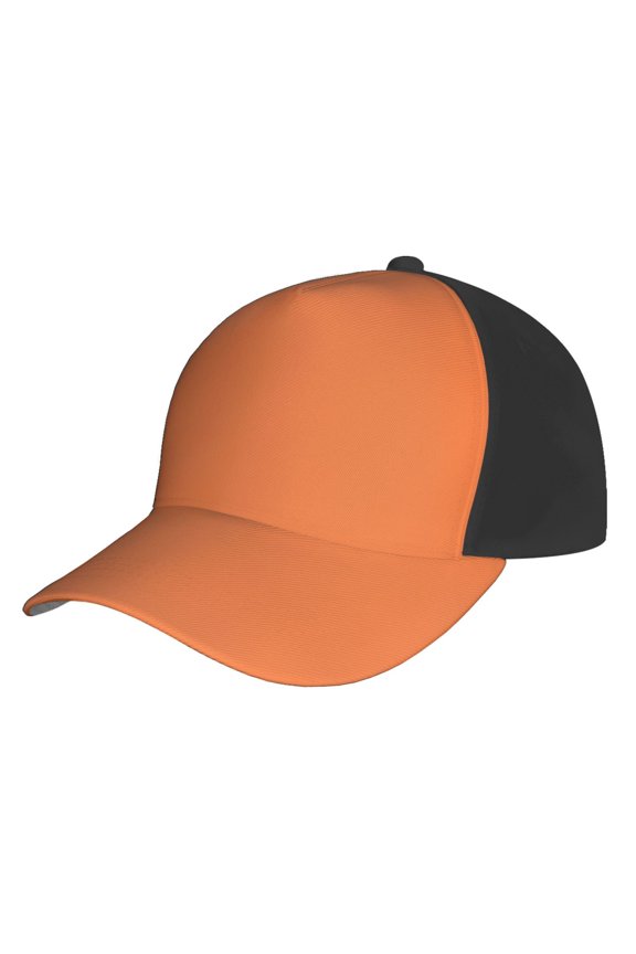 Curved Design Along The Top Of The Baseball Cap Reinforced Adjustable Breasted Four Seasons Available Orange