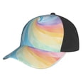 thumbnail image 1 of Curved Design Along The Top Of The Baseball Cap Reinforced Adjustable Breasted Four Seasons Available Turquoise Tie Dye Background Rainbow Colors_4, 1 of 8