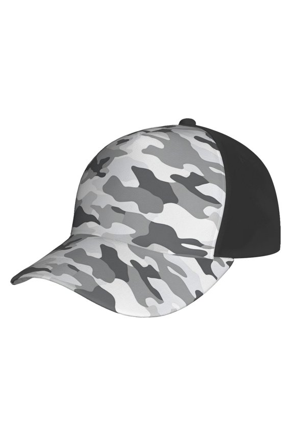Curved Design Along The Top Of The Baseball Cap Reinforced Adjustable Breasted Four Seasons Available Vector Camouflage Pattern Gray_2