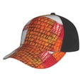 thumbnail image 1 of Curved Design Along The Top Of The Baseball Cap Reinforced Adjustable Breasted Four Seasons Available Orangered Houndstooth Checkered Hand-Drawn Sketch_2, 1 of 8