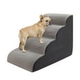 thumbnail image 1 of Dog Stairs & Ramp for Beds and Couches, Dog Stairs for Small Dogs with Removable Washable Cover, 4-Step Anti-Slip Pet Stairs, Gray, 1 of 10