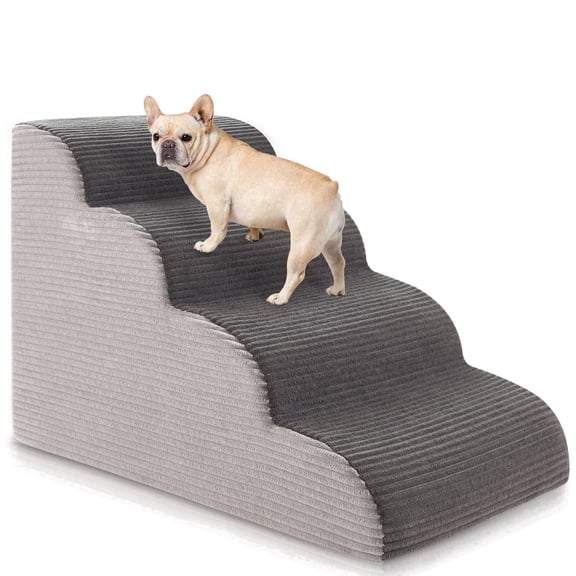 4-Tiers Dog Stairs & Ramp Suitable for Beds and Sofas, Pet Stairs of Height Suitable for Small Dogs and Cats