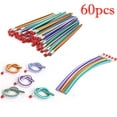 thumbnail image 1 of Curved Flexible Pencils with Eraser | Soft Colorful Multicolor Stripe Design | Bendable Writing Supplies Pack | 60 Pieces | Assorted Blue Purple White Red Green, 1 of 6