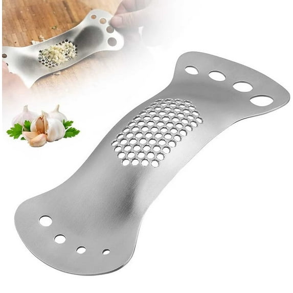 Curved Garlic Press, Stainless Steel Garlic Masher, 304-Grade, Easy-Squeeze, Ergonomic Design, Home Cooks, Fresh Garlic Prep, Kitchen Essential, Manual Garlic Presser TOPLIU