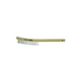 thumbnail image 1 of Curved Handle Scratch Brush, 14 in, 3 x 19 Rows, Stainless Steel Wire, Wood Handle, 1 of 1