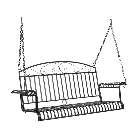 Curved Heavy Duty Metal Porch Swing, 45.71 x 24.49 x 6.14 Inches, 800 Lb Weight Capacity