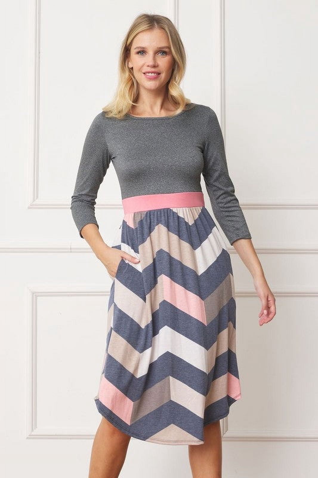 Band Collar Midi Dress main image 1