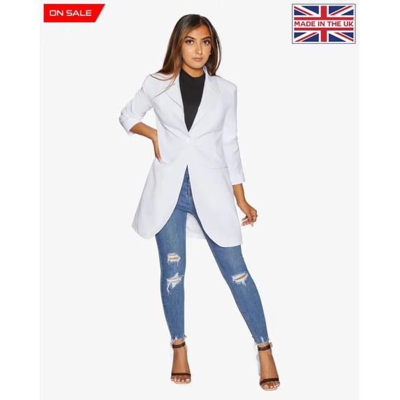 Curved Hem Longline Blazer