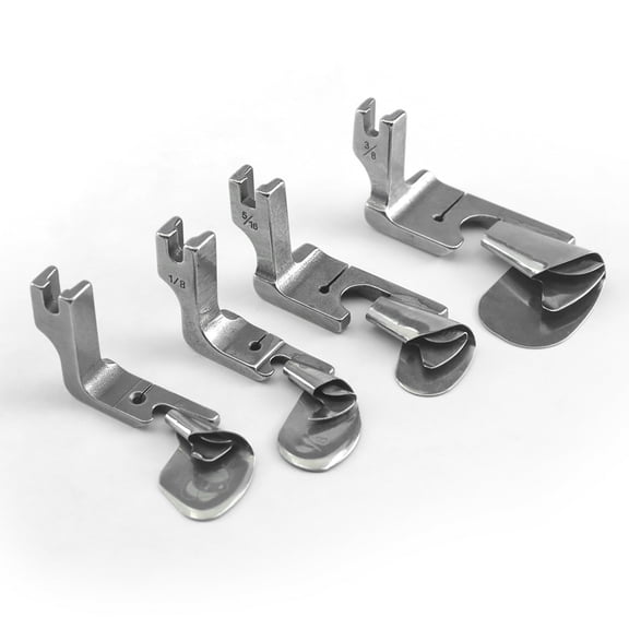 Curved Hemming Presser Foot Fit Industrial 1-Needle Lockstitch Sewing Machine Silk Chiffon Skirt Arc Hem 1/8 3/16 1/4 5/16 3/8