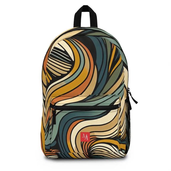 Curved Illusion in Earth Tones - Backpack