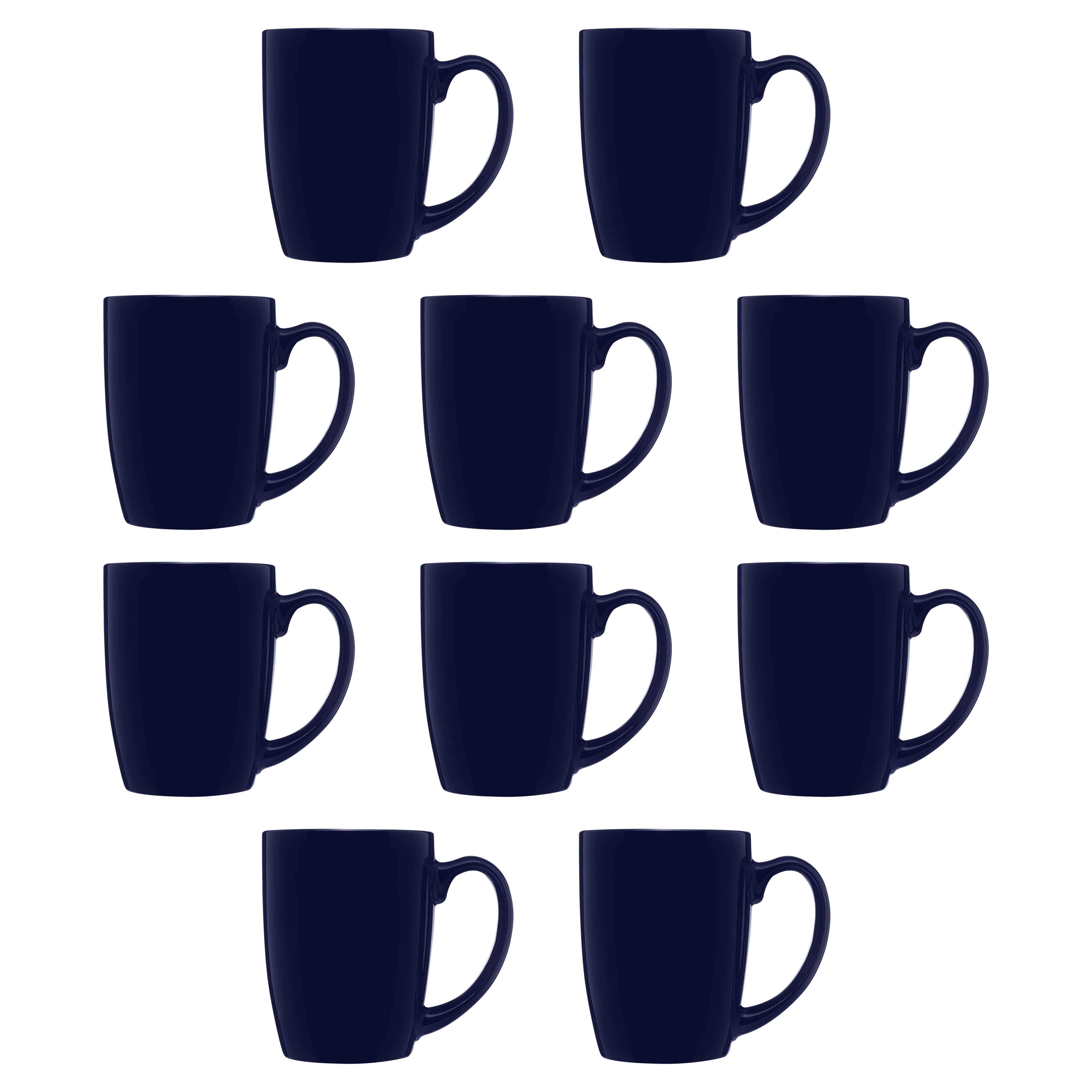 Curved Java Coffee Mug Set - 10 Pack - 12 Oz. - Stoneware Restaurant ...
