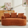 thumbnail image 1 of Curved Loveseat, Small Chenille Sofa with 3 Pillows, Deep Seat Couch for Apartment, Living Room, No Assembly Needed, 1 of 9