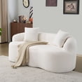 thumbnail image 1 of Curved Loveseat Sofa with Round Armrest – Compression 2-Seater Couch for Small Spaces with 2 Pillows, Minimalist Sofa for Living Room/Bedroom, No Assembly Required (600 lb Capacity), 1 of 20
