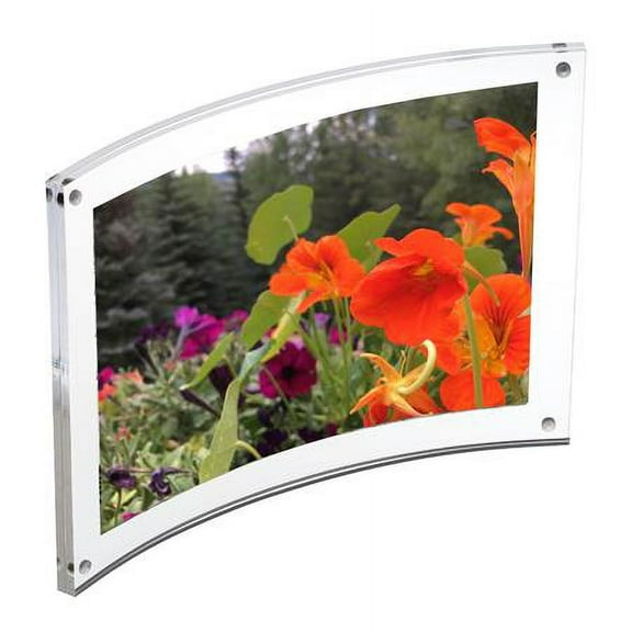 Curved MAGNET FRAME 5x7 clear acrylic by Canetti - 5x7