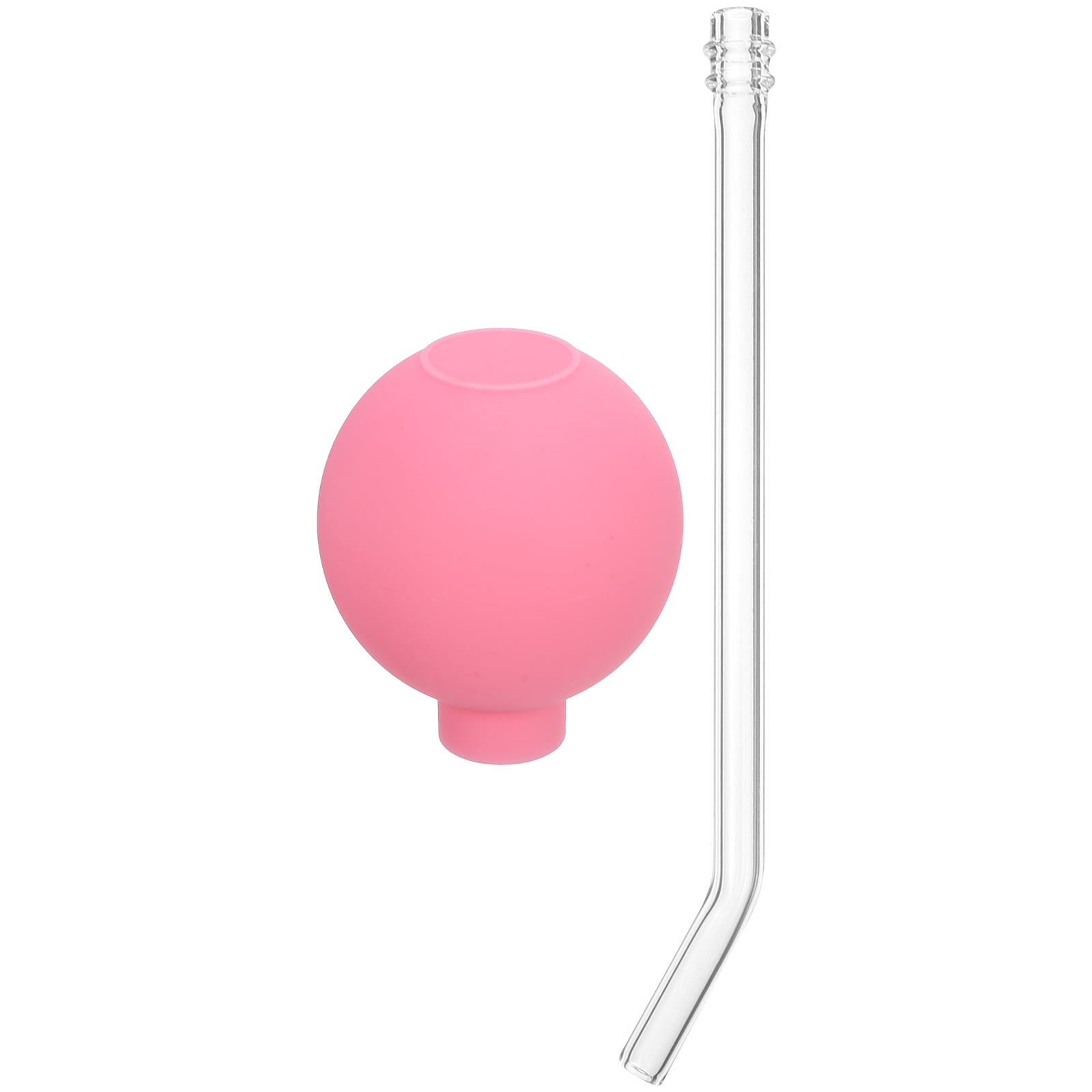 Curved Manual Glass Oral Tube Tonsil Stone Remover (pink 15° Angle