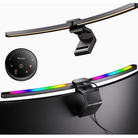Curved Monitor Light Bar, 26 Inch RGB LED Screen Lamp with Remote, Dimmable Bias Lighting for Gaming