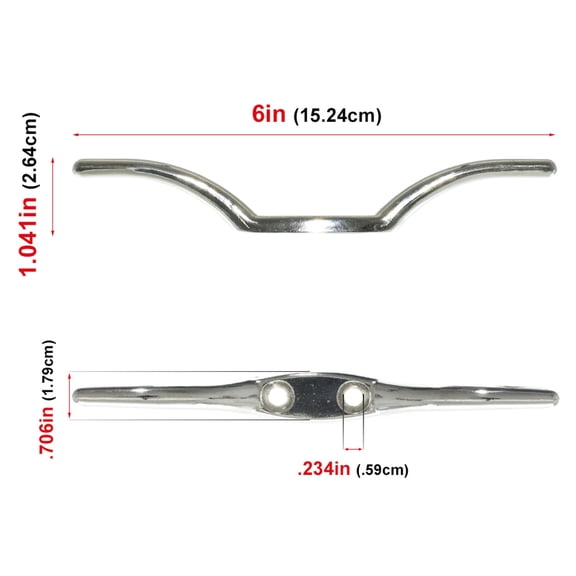 Curved Nickel Plated Dock Rope Cleats - 2.5, 4.5, & 6 Inch Lengths - Pack Sizes of 2, 5, 10, 15, 20, & 25
