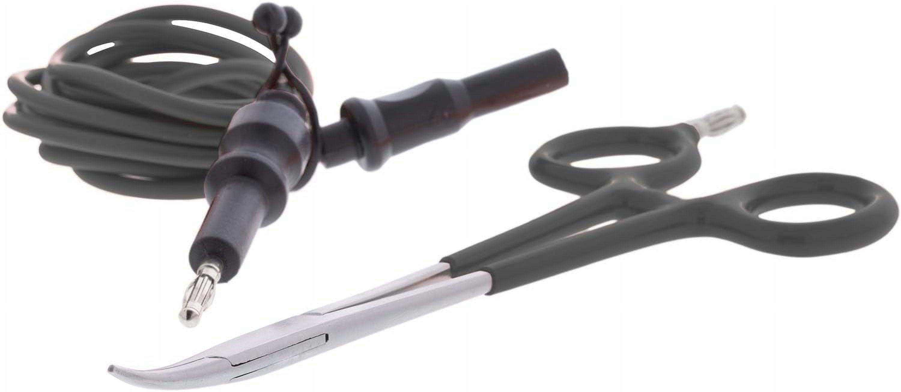 Curved Nose 6.25” Grounded Hemostats For Micro Welding (Black Handles)