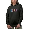 thumbnail image 1 of Curved Nurse Word, Nurses Week Merch Gift, Black Hooded Sweatshirt or Hoodie, 2XL, 1 of 5
