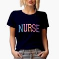 thumbnail image 1 of Curved Nurse Word, Nurses Week Merch Gift, Navy Blue T-Shirt, 2XL, 1 of 5