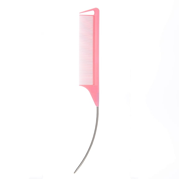Curved Pin Tail Combs Carbon Fiber Teasing Combs With Long Steel Pins For Hair Styling And Parting Hairdressing Comb