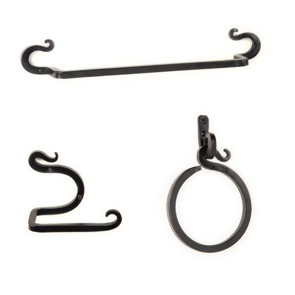 Curved Pointed Forged Iron Bathroom Accessories Set | AIW-BAS001