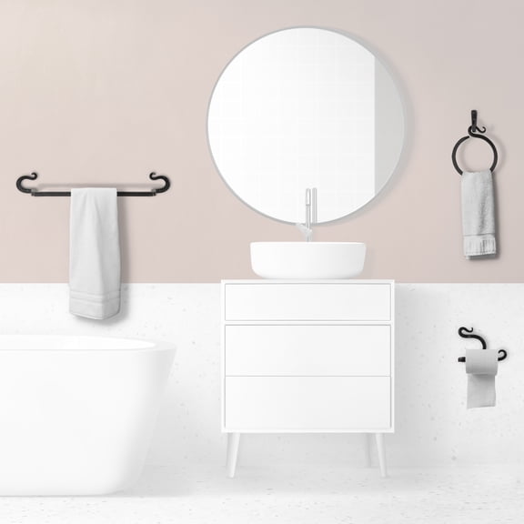 Curved Pointed Forged Iron Bathroom Accessories Set