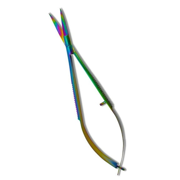 Curved Rainbow Colored Titanium Tipped EZ Snips (4.5in) Embroidery Scissors from ThreadNanny