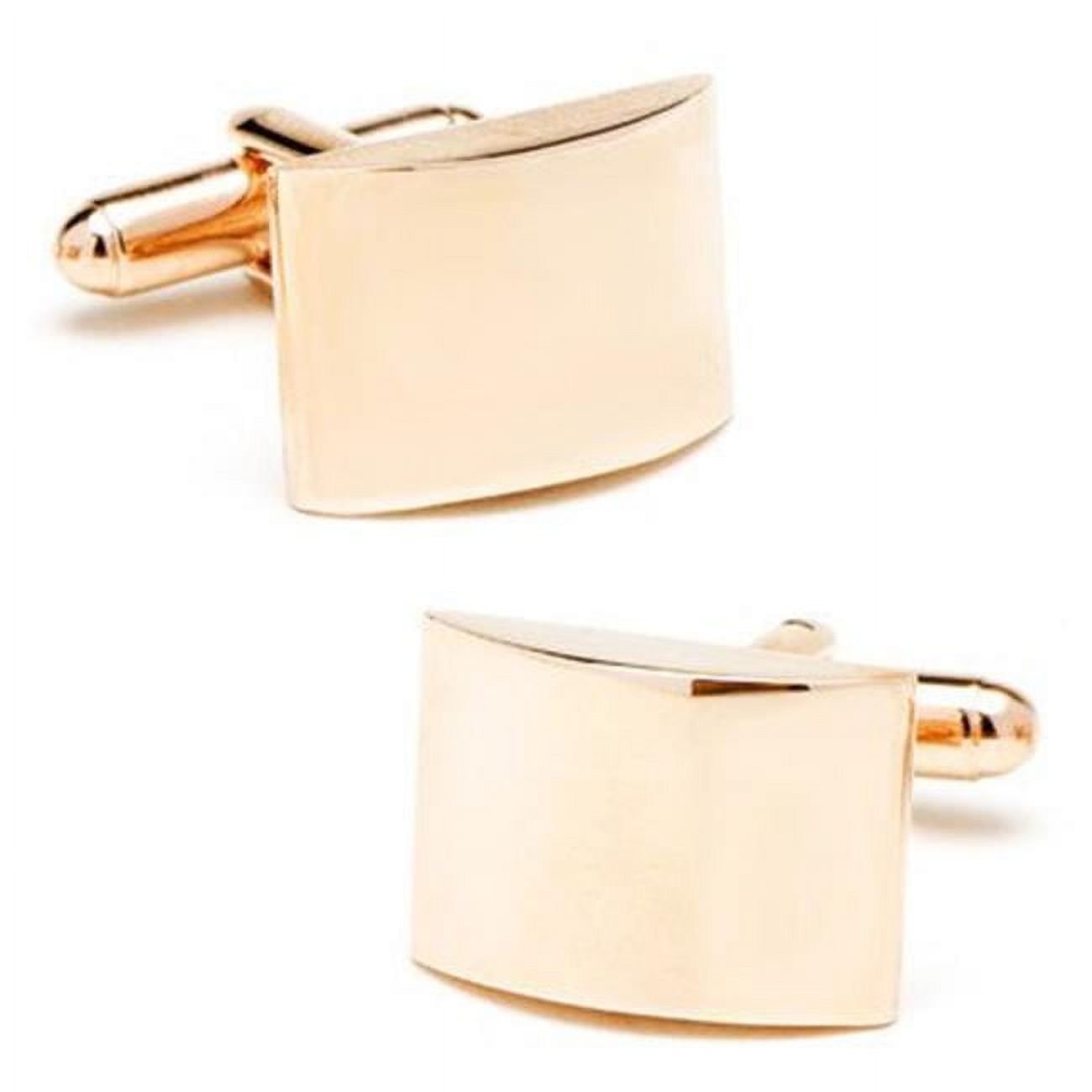 Curved Rose Gold Engravable Cufflinks