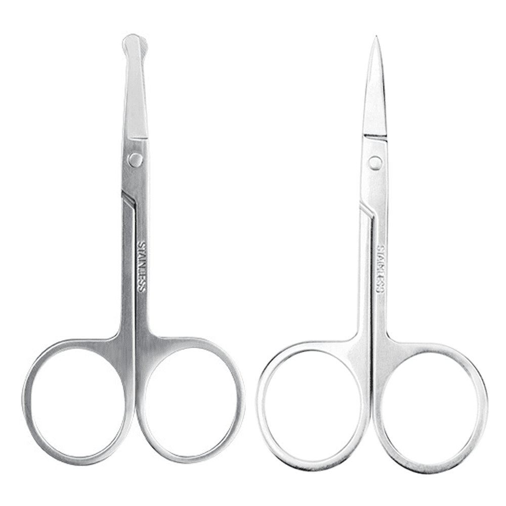Curved and Rounded Facial Hair Scissors for Men Mustache, Nose Hair