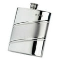 thumbnail image 1 of Curved Satin Band Fine English Pewter Flask Made in England, 1 of 1