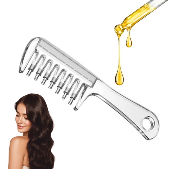 Curved Scalp Oil Applicator Comb with Syringe, Silicone Cover ...