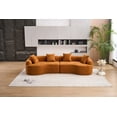 thumbnail image 1 of Curved Sectional Sofa in Amber Orange with Full Compression Sponge, Modular Couch for Apartment and Living Room, 110 Inch Length, 800 lbs Capacity, Medium Firmness Includes 4 Pillows, 1 of 9