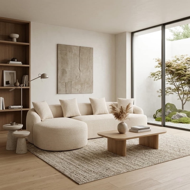 Curved Sectional Sofa with Chaise, 99'' Modern Luxury Chenille Cloud Couch for Living Room, Oversized 3-Seater Sofa Couch for Living Room, No Assembly