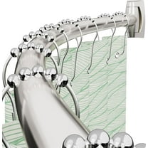Curved Shower Curtain Rod 40-72 Inches Adjustable, Aluminum Shower Rod Rustproof, Round shower curtain rod, Curved Shower Rods for Bathroom, Bathtub, Stall, Brush Nickel