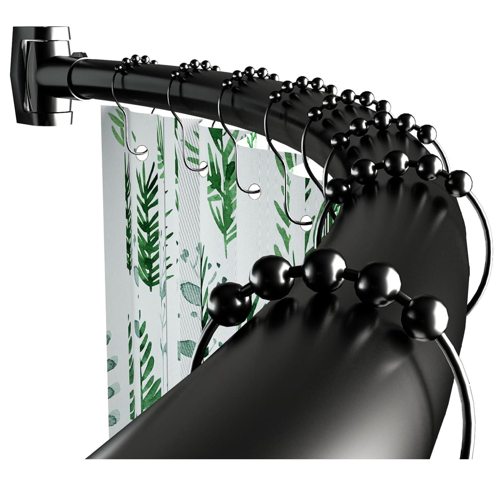 Curved Shower Curtain Rod, 42-72 Inches Adjustable Stainless Steel ...