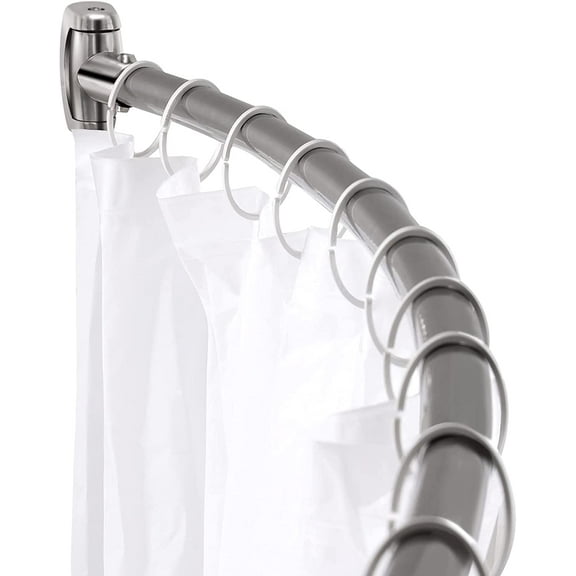 Curved Shower Curtain Rod, 42-72 inches Adjustable Curved Shower Rod, RustProof Curved Shower Rods for Bathroom, Bathtub, Premium Stainless Steel, Need to Drill, Black
