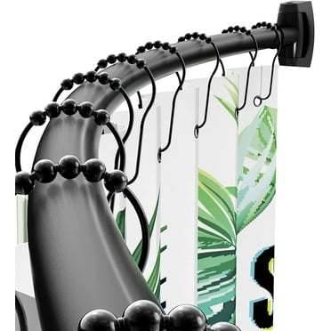 Curved Shower Curtain Rod 43" to 72" Adjustable, Aluminum Rustproof Expandable Round Shower Curtain Rod for Bathroom Bathtub Stall, Black
