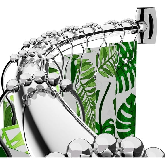 Curved Shower Curtain Rod 43" to 72" Adjustable, Aluminum Rustproof Expandable Round Shower Rod for Bathroom Bathtub Stall, Need to Drill, Chrome