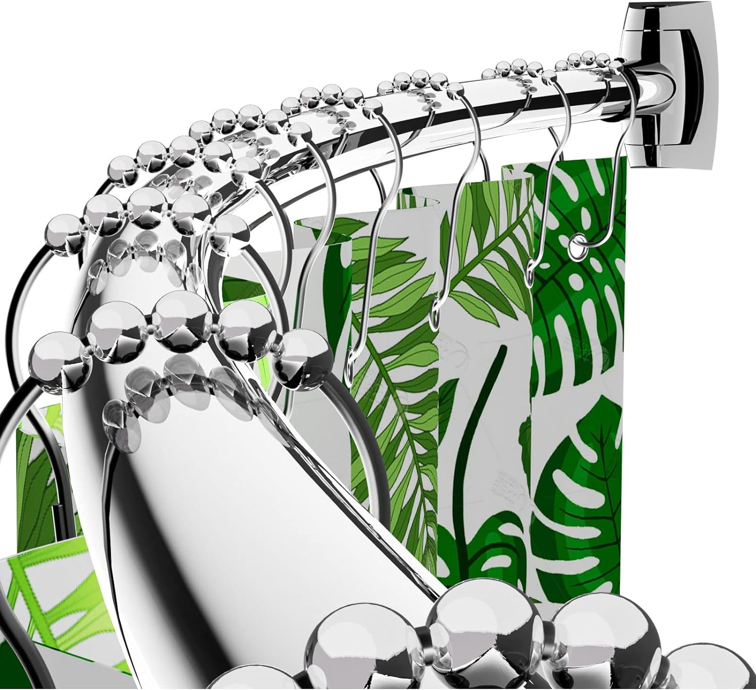 Curved Shower Curtain Rod 43" to 72" Adjustable, Aluminum Rustproof