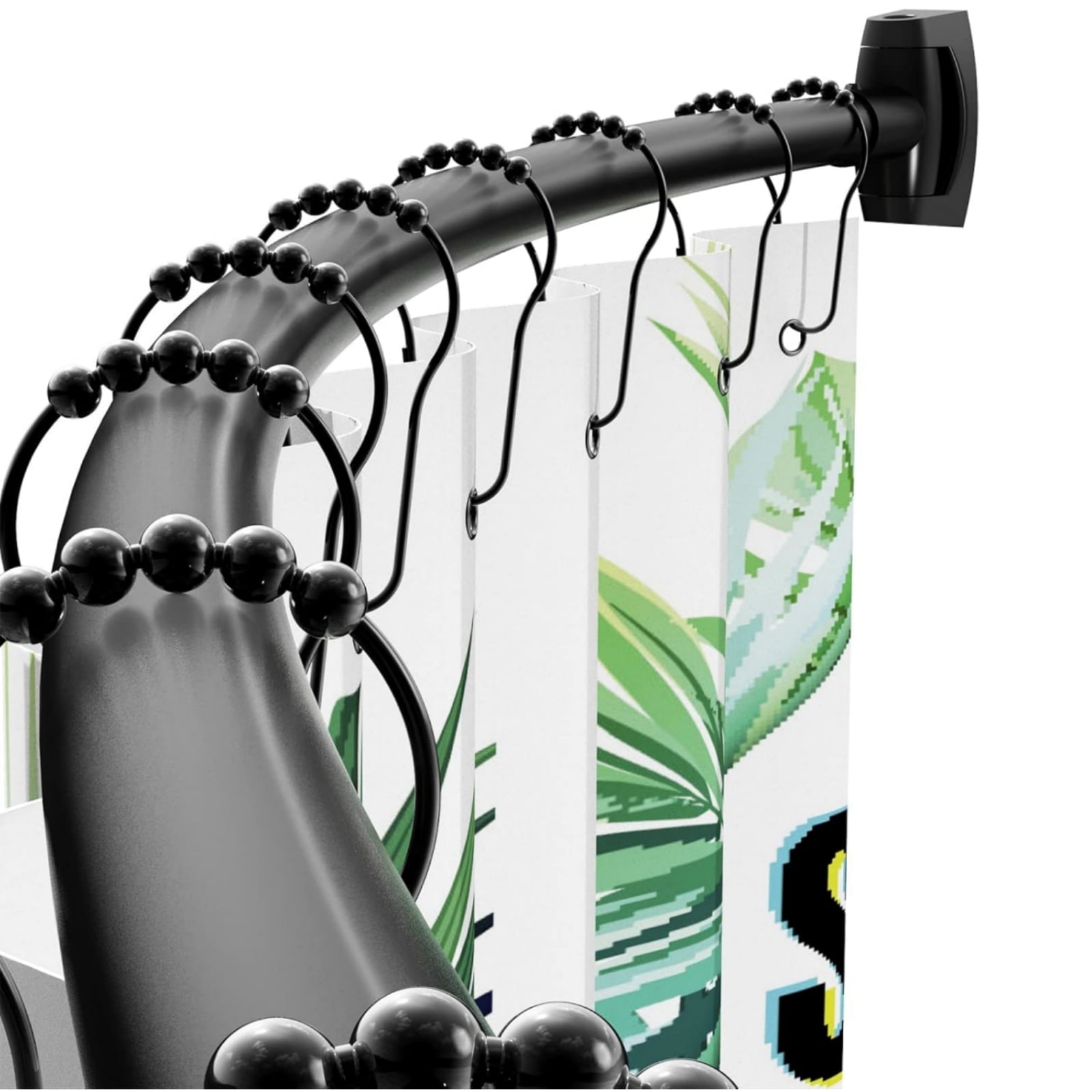 Curved Shower Curtain Rod 48" to 72" Adjustable, Aluminum Rustproof ...