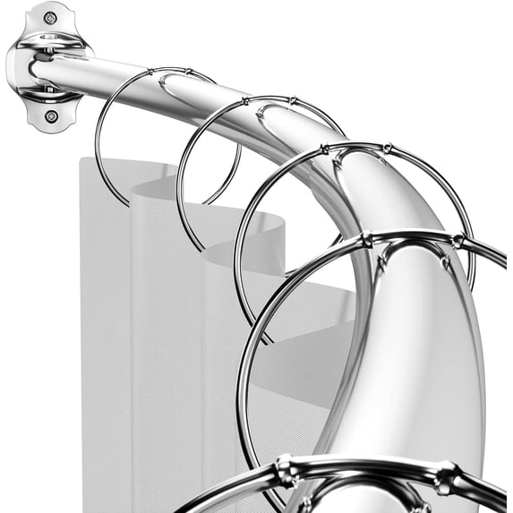 Curved Shower Curtain Rod, Adjustable 40-72 inches Extra Wide Curved ...