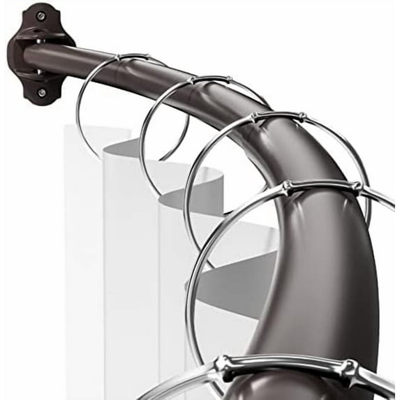 Curved Shower Curtain Rod, Adjustable 40-72 inches Extra Wide Curved Shower Rods for Bathroom, Rust proof Shower Rod, Stainless Steel Curved Curtain Rod for Shower, Bathtub, Bronze