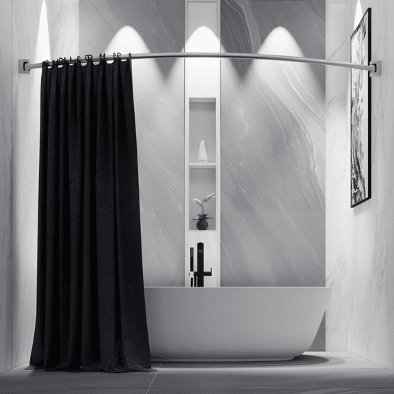 Curved Shower Curtain Rod, Adjustable Arched Shower Curtain Rod, Stainless Steel SUS304 Rustproof Expandable Shower Cartain Rod for Bathtub. Mirror Polish