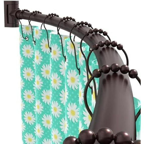 Curved Shower Curtain Rod For Bathroom 38-72 Inches, Adjustable Length, Curved Shower Rod, Metal Rods&Brackets, Round Shower Curtain Rods, Rotate Bracket For Large Shower Space, Need Drilling, Bronze