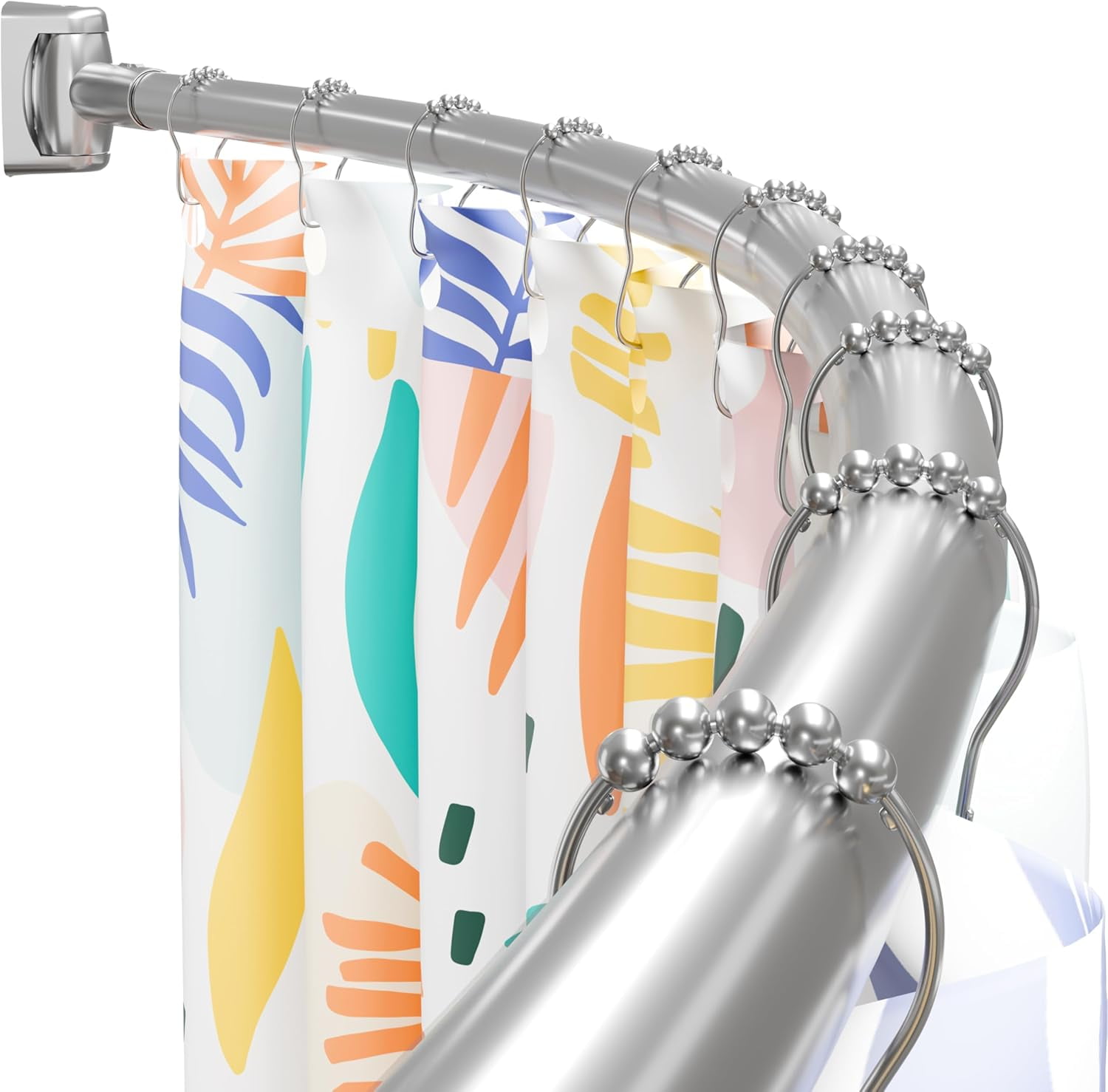 Curved Shower Curtain Rod, Need to Drill, 35-76 inches Adjustable ...