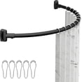 thumbnail image 1 of Curved Shower Curtain Rod with Shower Rings, Adjustable Round Bathroom Rod for Extra Space, Rustproof, Need to Drill, Matte Black, 35-77 Inches, 1 of 3